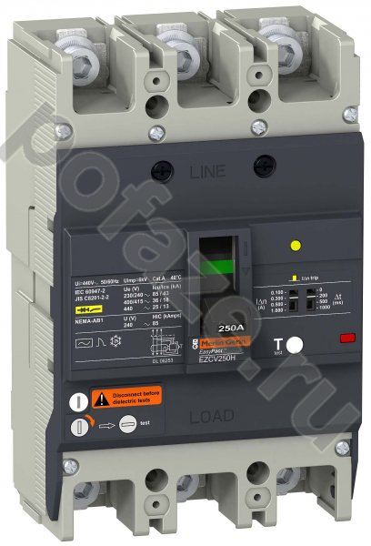 Автоматический выключатель стационарный Schneider Electric EasyPact EZC 3П 250А 30кА (IP20)