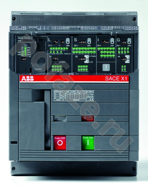 ABB Emax X1B 3П 800А 42кА 2НО+2НЗ F F (IP2X)