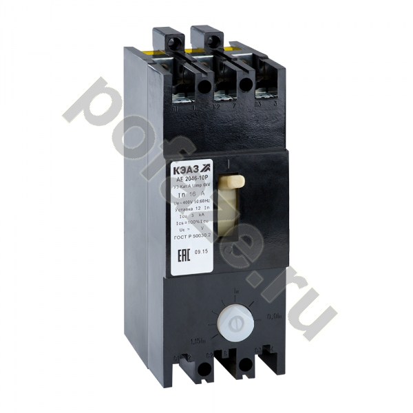 Автоматический выключатель стационарный КЭАЗ АЕ2046 3П 40А 4.5кА 1НО+1НЗ (IP00)