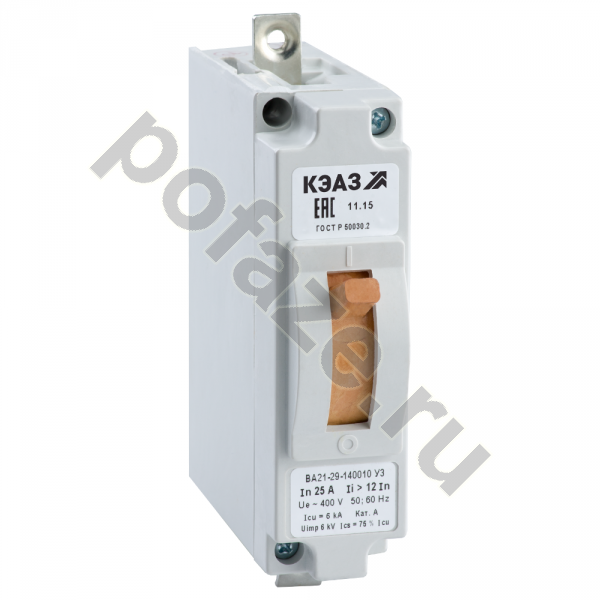 Автоматический выключатель стационарный КЭАЗ ВА21-29-140010 1П 80А (IP20)