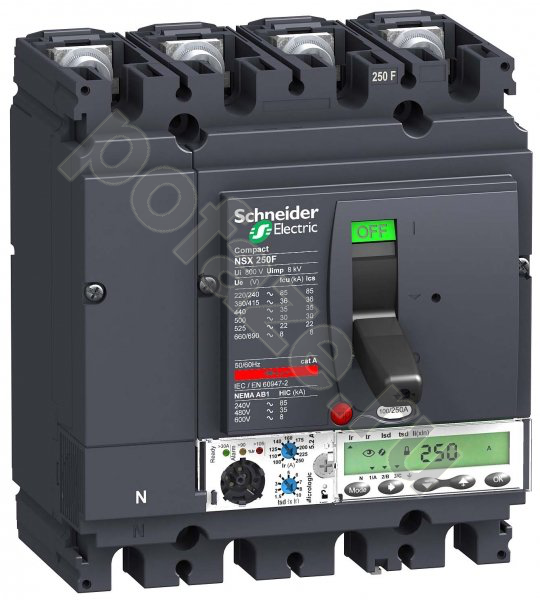 Автоматический выключатель стационарный Schneider Electric Compact NS630 4П 160А 25кА (IP30)