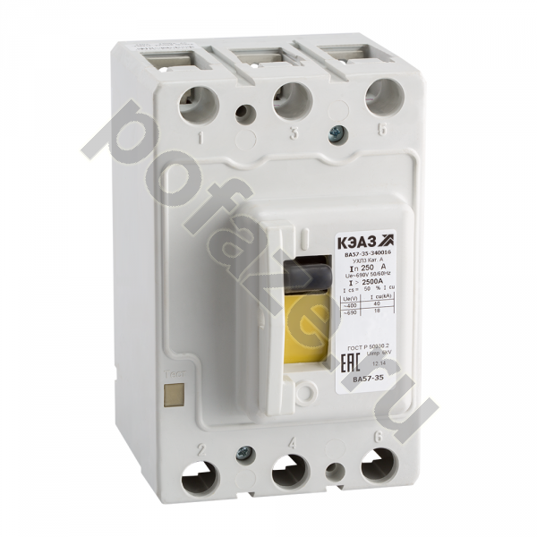 Автоматический выключатель стационарный КЭАЗ ВА57-35-340016 3П 80А 25кА (IP20)