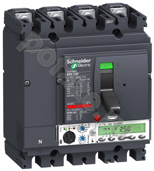 Автоматический выключатель стационарный Schneider Electric Compact NSX 4П 160А 65кА (IP40)