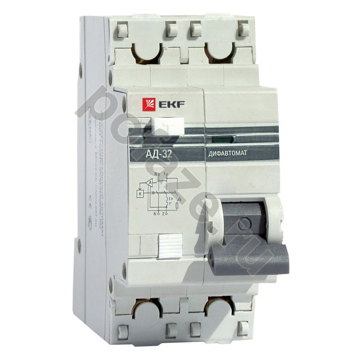 Автоматический выключатель дифференциального тока EKF АД-32 PROxima 1П+Н 6А 30мА (C) 4.5кА (AC, эл.)
