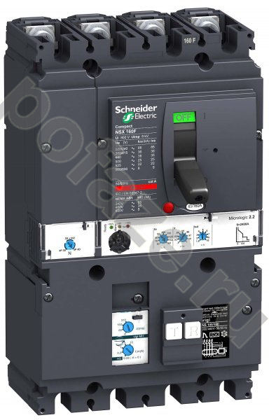 Автоматический выключатель стационарный Schneider Electric Compact NSX 4П 160А 25кА (IP40)