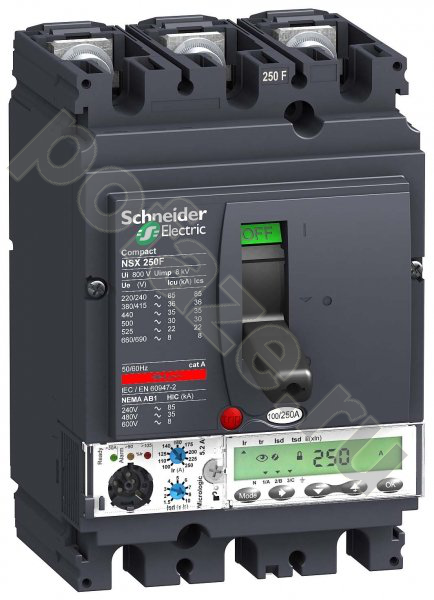 Автоматический выключатель стационарный Schneider Electric Compact NSX250F 3П 250А 36кА (IP30)