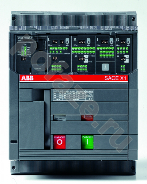 Автоматический выключатель стационарный ABB X1L 4П 800А 150кА 2НО+2НЗ F F (IP2X)