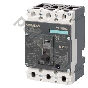 Автоматический выключатель стационарный Siemens VL160XH 3П 160А 70кА 2НО+2НЗ (IP20)