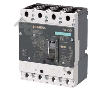Автоматический выключатель стационарный Siemens VL250L 4П 200А 100кА 1НО+1НЗ (IP20)