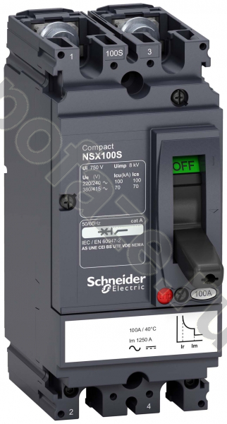 Автоматический выключатель стационарный Schneider Electric Compact NSX 2П 30А 70кА (IP30)
