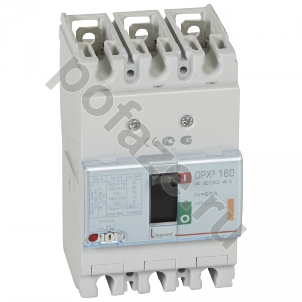 Автоматический выключатель стационарный Legrand DPX3 160 3П 25А 25кА (IP30)