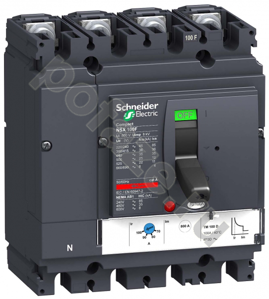 Автоматический выключатель стационарный Schneider Electric Compact NSX100F 4П 63А 36кА (IP30)