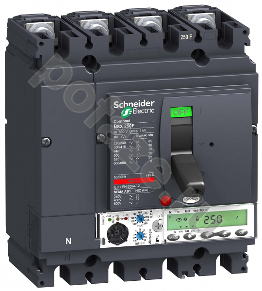 Автоматический выключатель стационарный Schneider Electric Compact NSX 4П 250А 70кА (IP30)