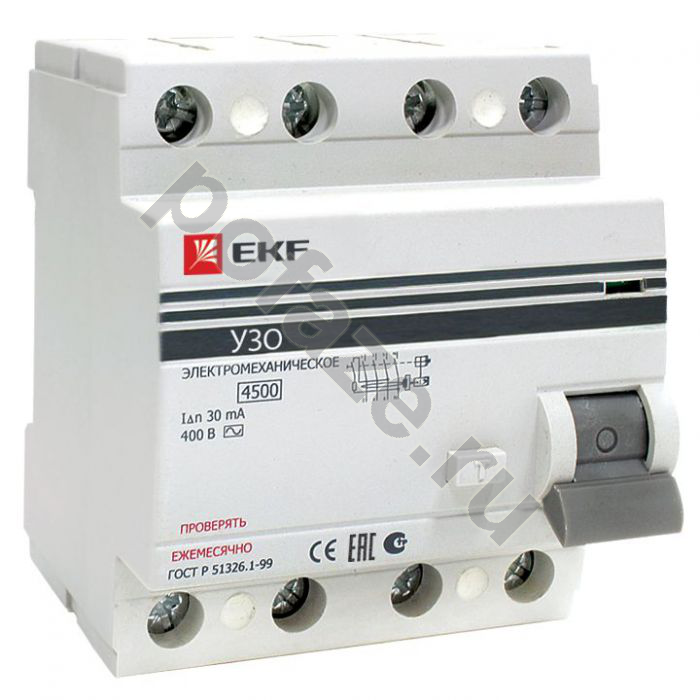 Устройство защитного отключения EKF ВД-100 PROxima 4П 32А 100мА (AC)