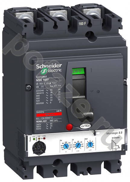 Schneider Electric Compact NSX160H 3П 160А 70кА (IP30)