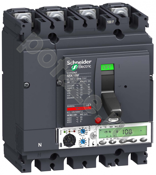 Автоматический выключатель стационарный Schneider Electric Compact NSX 4П 40А 25кА (IP30)