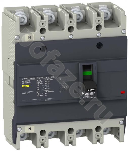 Schneider Electric EasyPact EZC 250N 4П 250А 25кА (IP20)