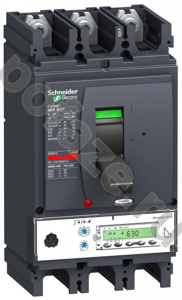 Автоматический выключатель стационарный Schneider Electric Compact NSX630H 3П 630А 70кА (IP40)