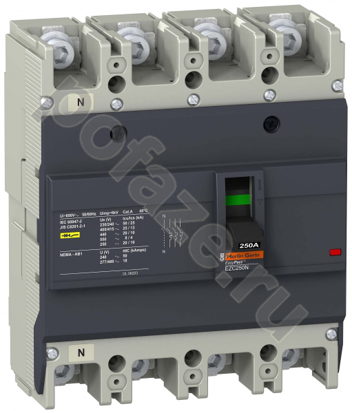 Schneider Electric EasyPact EZC 250 4П 250А 25кА (IP20)