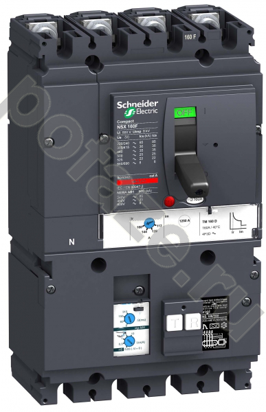 Автоматический выключатель стационарный Schneider Electric Compact NSX 4П 160А 36кА (IP40)