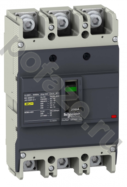 Автоматический выключатель стационарный Schneider Electric EasyPact EZC 250 3П 250А 36кА (IP20)