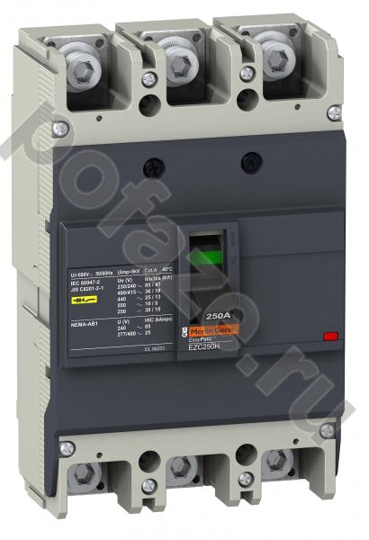 Автоматический выключатель стационарный Schneider Electric EasyPact EZC 250H 3П 250А 36кА (IP20)