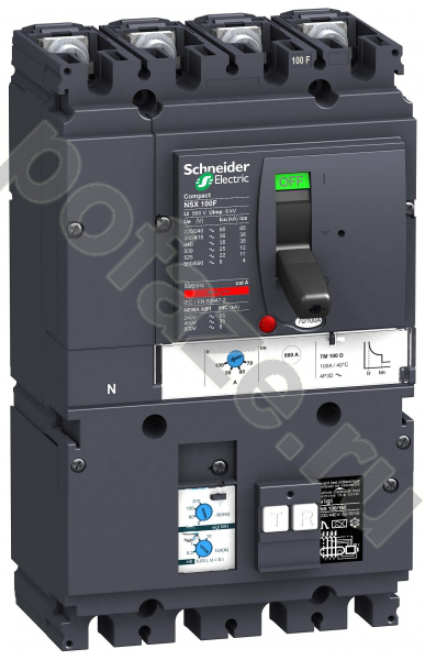 Автоматический выключатель стационарный Schneider Electric Compact NSX 4П 100А 25кА (IP40)