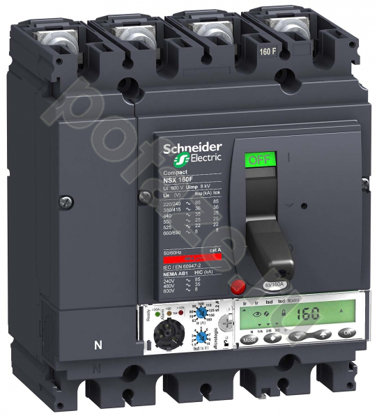 Автоматический выключатель стационарный Schneider Electric Compact NS630 4П 100А 25кА (IP30)