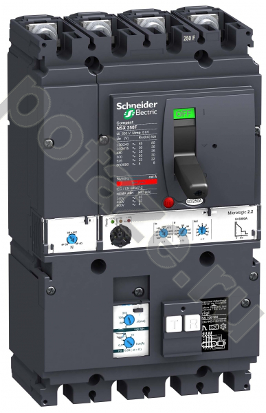 Автоматический выключатель стационарный Schneider Electric Compact NSX 4П 250А 25кА (IP40)