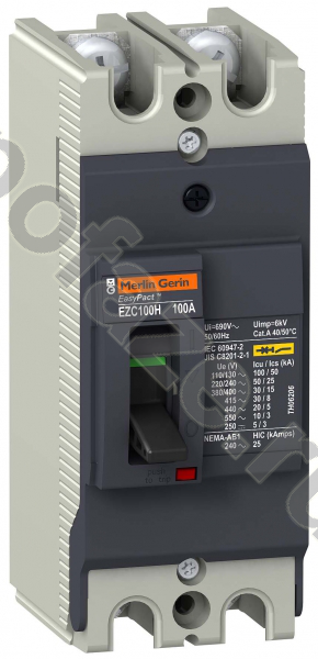 Автоматический выключатель стационарный Schneider Electric EasyPact EZC 100 2П 100А 30кА (IP20)