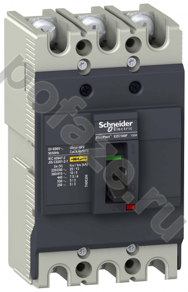 Автоматический выключатель стационарный Schneider Electric EasyPact EZC 100F 3П 100А 10кА (IP20)