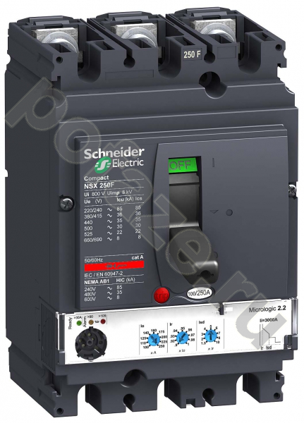 Schneider Electric Compact NSX250N 3П 100А 50кА (IP30)