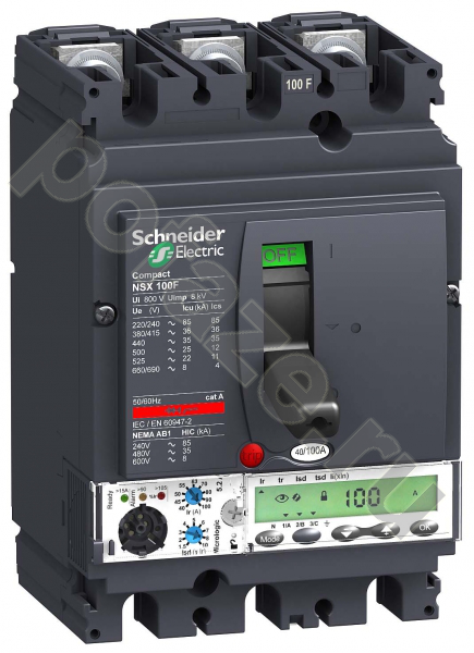 Автоматический выключатель стационарный Schneider Electric Compact NSX100B 3П 100А 25кА (IP30)