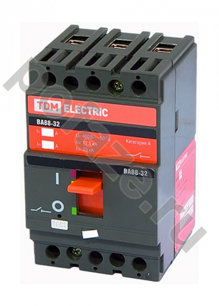 Автоматический выключатель стационарный TDM ELECTRIC ВА88-32 3П 12.5А 25кА (IP00)