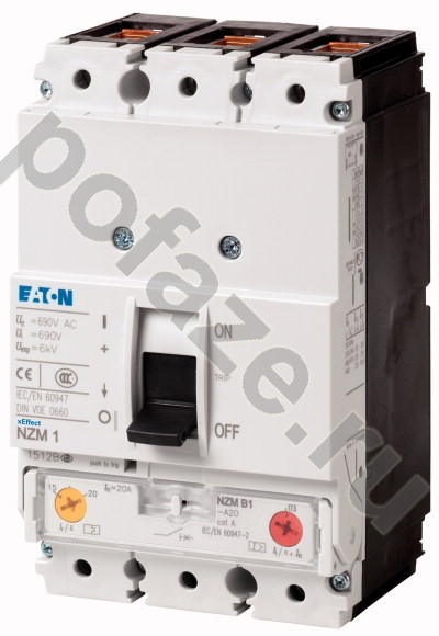 Автоматический выключатель стационарный EATON 3П 160А 25кА (IP20)