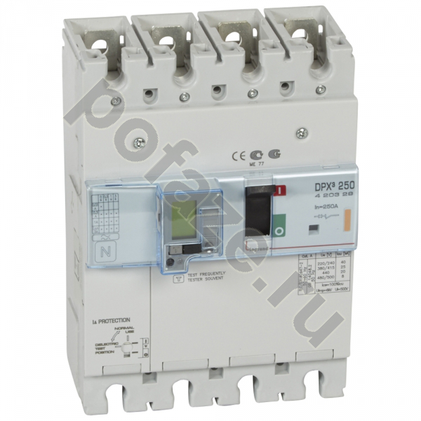 Автоматический выключатель стационарный Legrand DPX3 250 4П 250А 25кА (IP30)