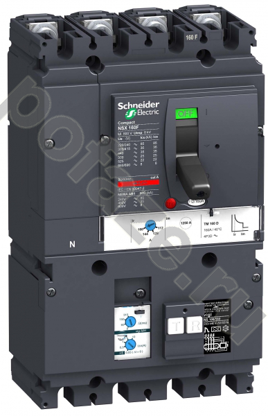 Автоматический выключатель стационарный Schneider Electric Compact NSX 4П 160А 25кА (IP40)
