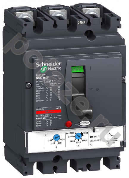 Автоматический выключатель стационарный Schneider Electric Compact NSX250N 3П 250А 50кА (IP30)