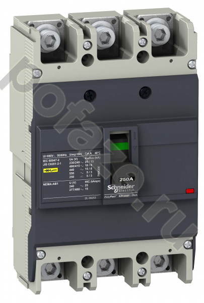 Автоматический выключатель стационарный Schneider Electric EasyPact EZC 250F 3П 250А 15кА (IP20)